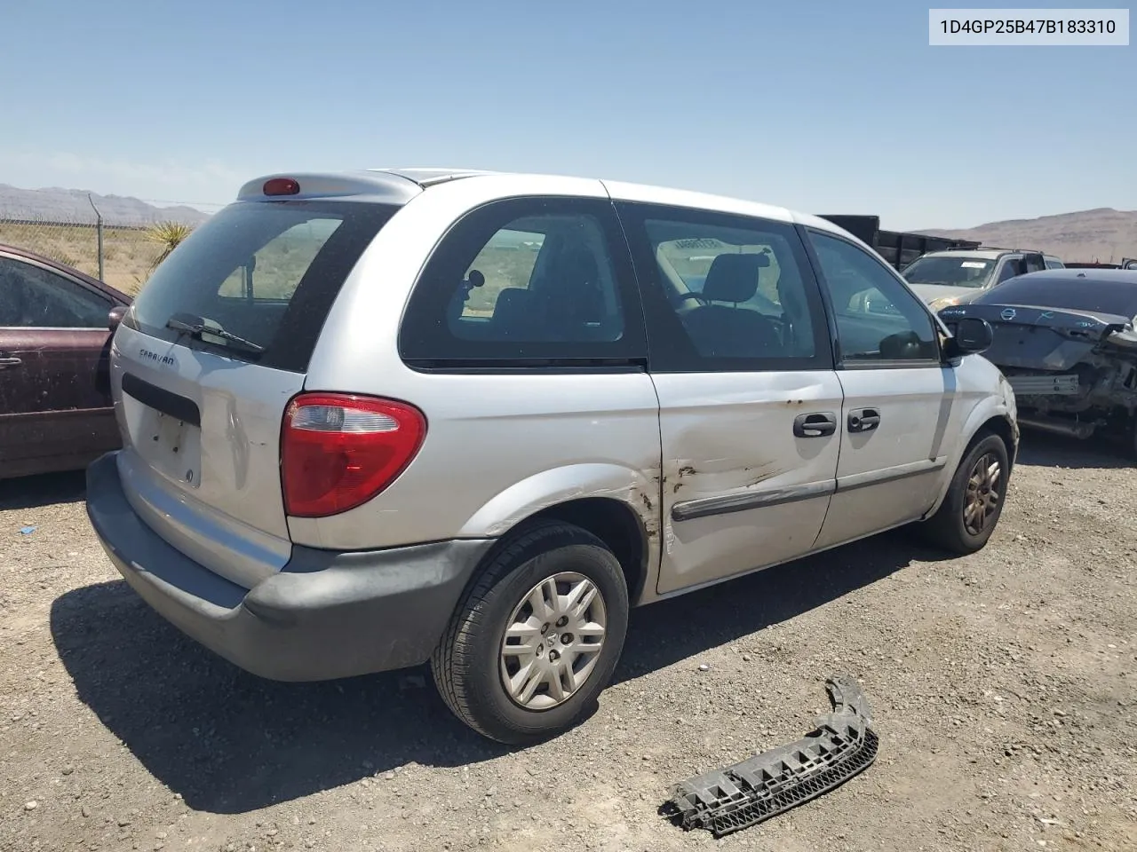 2007 Dodge Caravan Se VIN: 1D4GP25B47B183310 Lot: 57176694