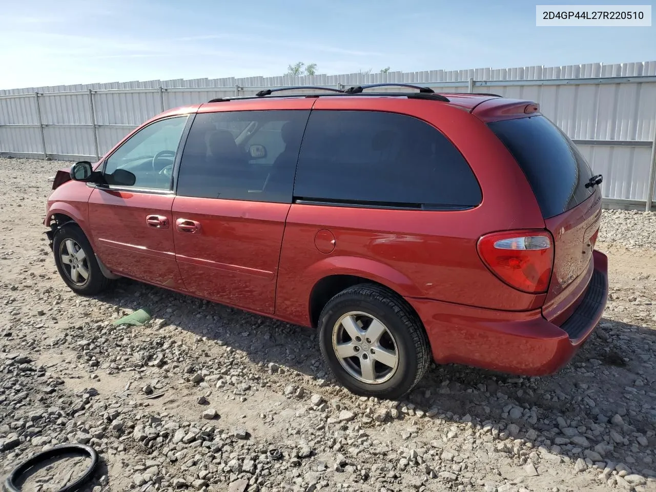 2007 Dodge Grand Caravan Sxt VIN: 2D4GP44L27R220510 Lot: 57287184