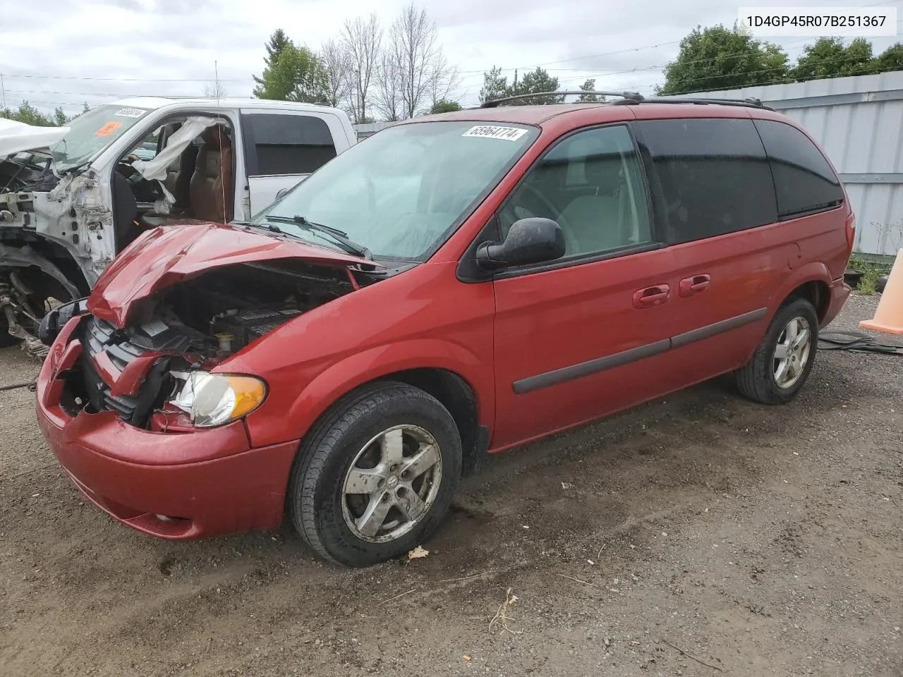 2007 Dodge Caravan Sxt VIN: 1D4GP45R07B251367 Lot: 65964774