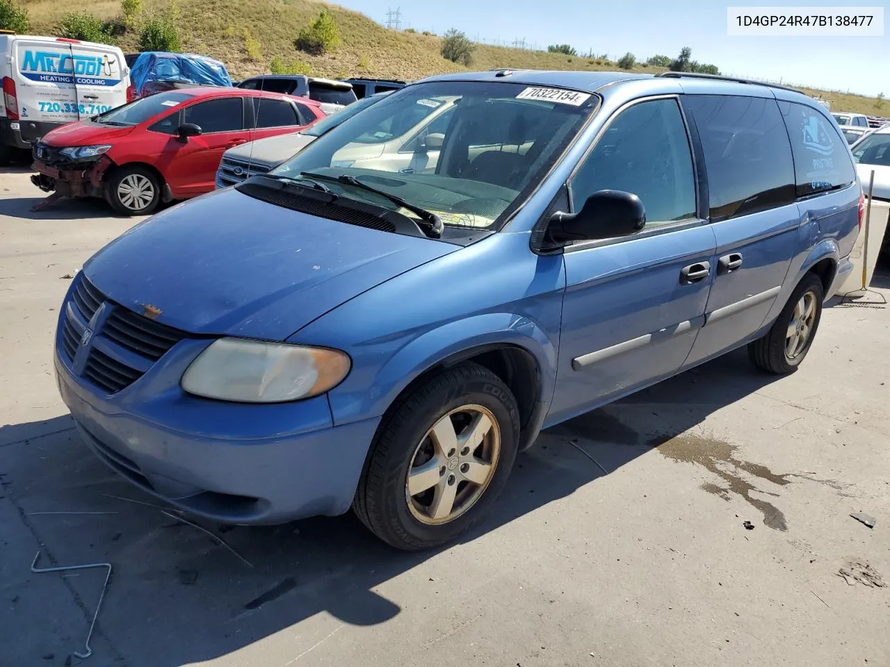 2007 Dodge Grand Caravan Se VIN: 1D4GP24R47B138477 Lot: 70322154