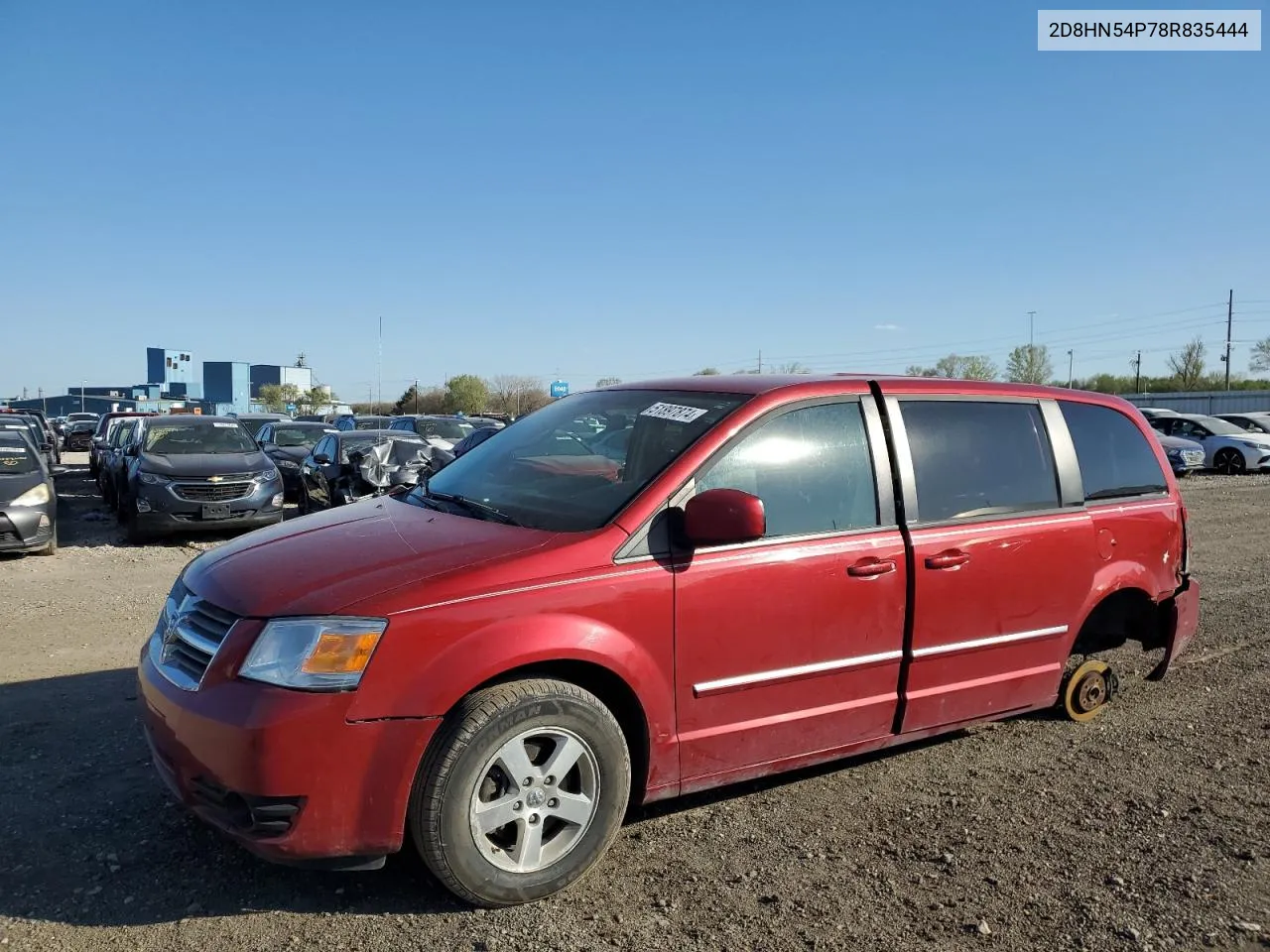 2008 Dodge Grand Caravan Sxt VIN: 2D8HN54P78R835444 Lot: 51897874