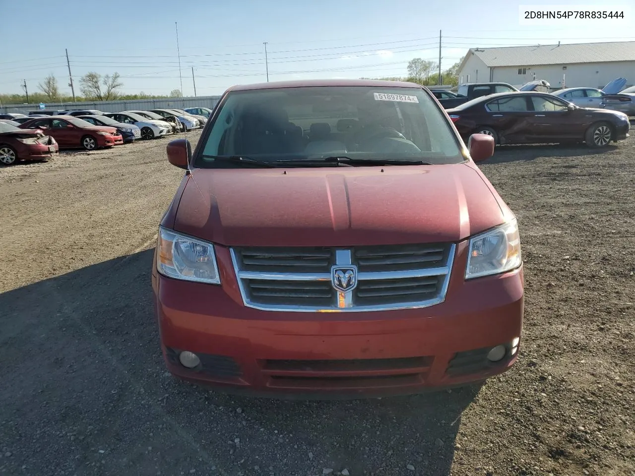 2008 Dodge Grand Caravan Sxt VIN: 2D8HN54P78R835444 Lot: 51897874