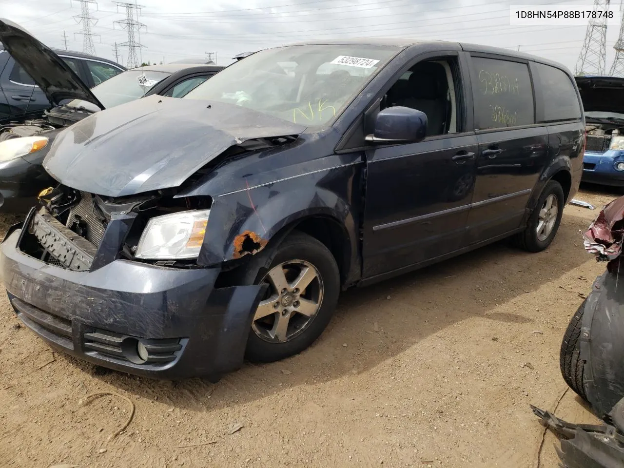 2008 Dodge Grand Caravan Sxt VIN: 1D8HN54P88B178748 Lot: 53298724