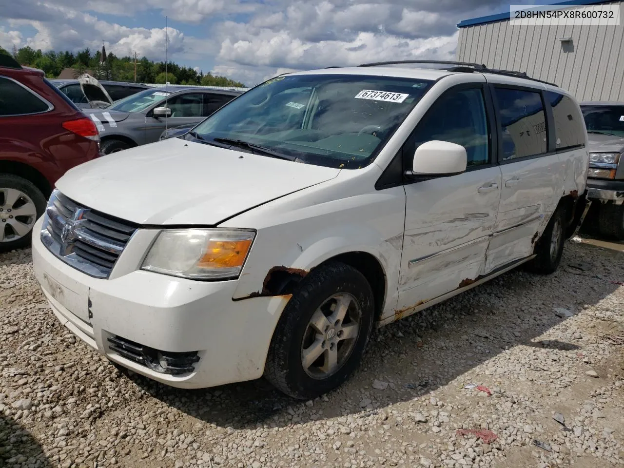 2008 Dodge Grand Caravan Sxt VIN: 2D8HN54PX8R600732 Lot: 57552624