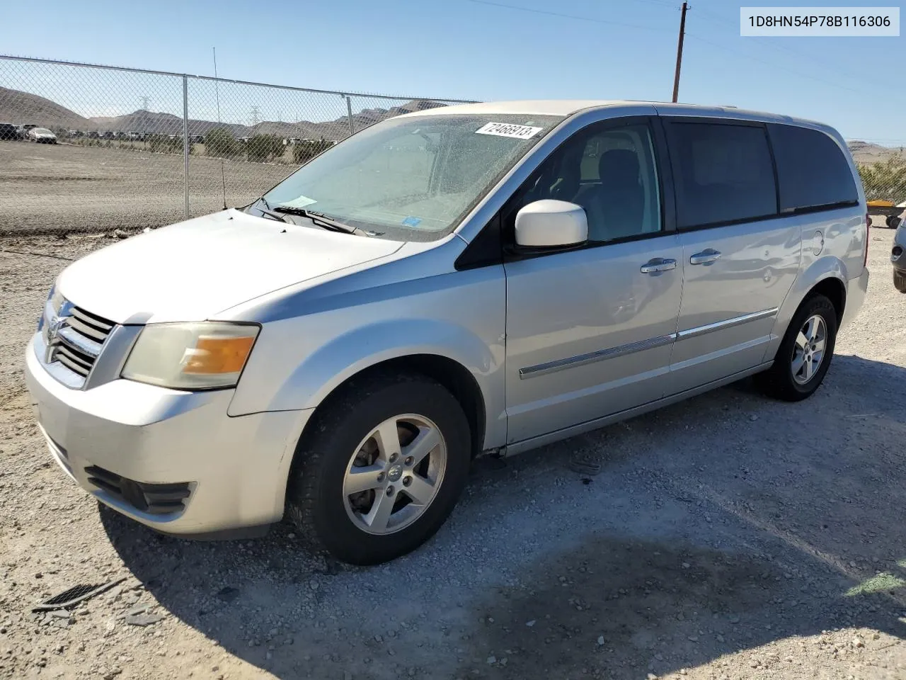 2008 Dodge Grand Caravan Sxt VIN: 1D8HN54P78B116306 Lot: 72466913