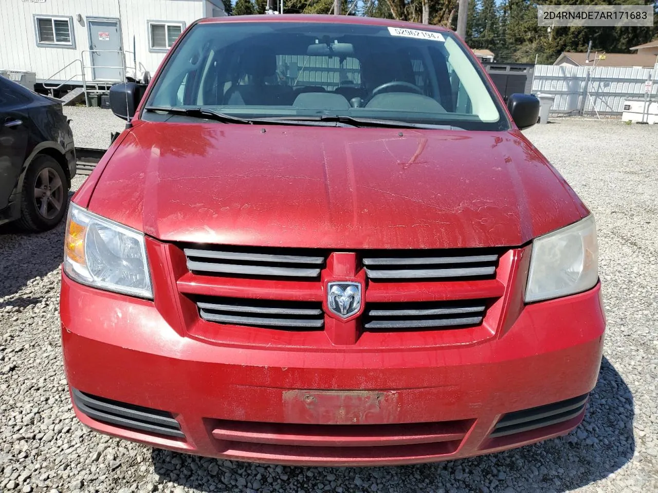 2010 Dodge Grand Caravan Se VIN: 2D4RN4DE7AR171683 Lot: 52962194