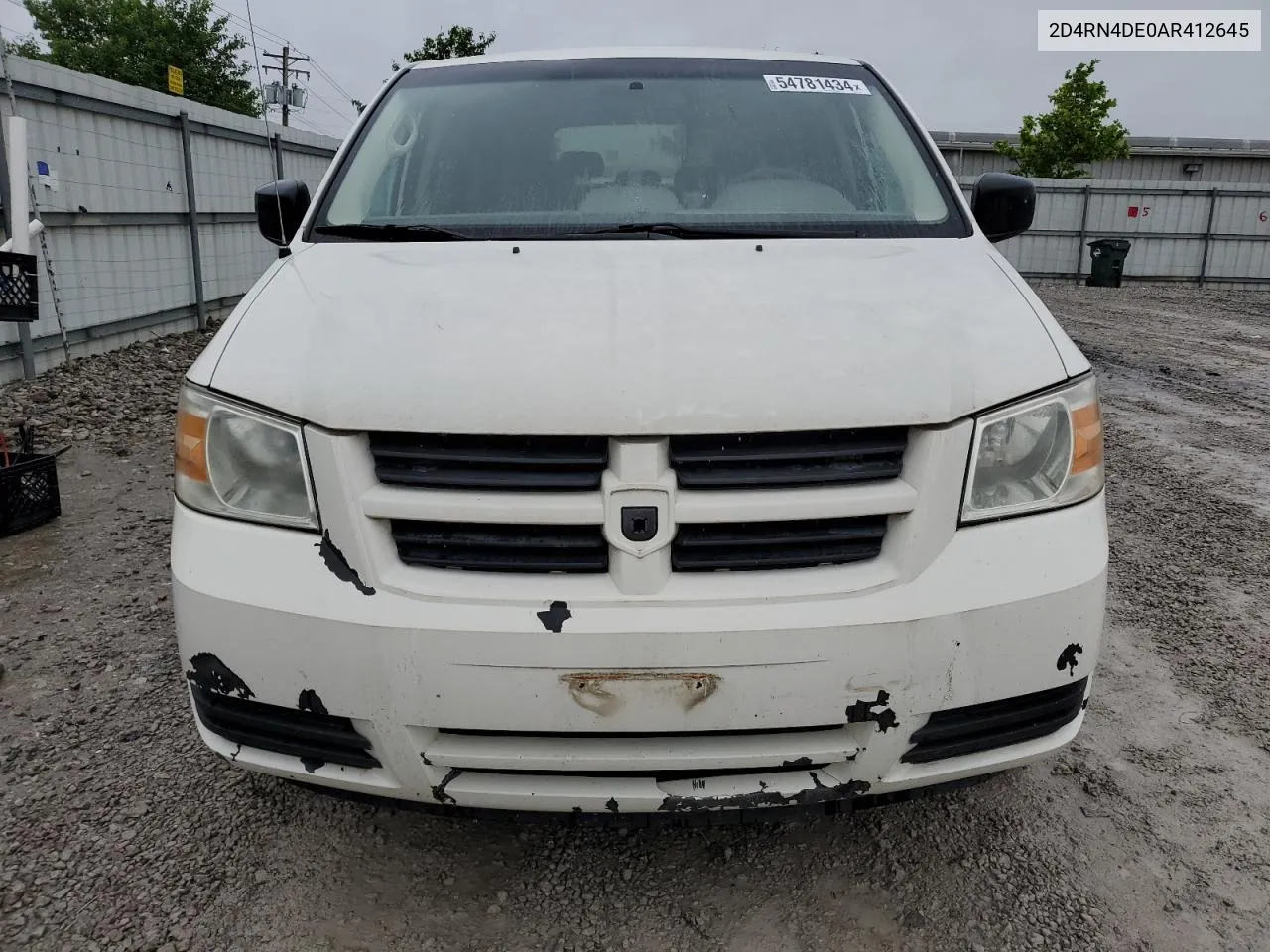 2010 Dodge Grand Caravan Se VIN: 2D4RN4DE0AR412645 Lot: 54781434