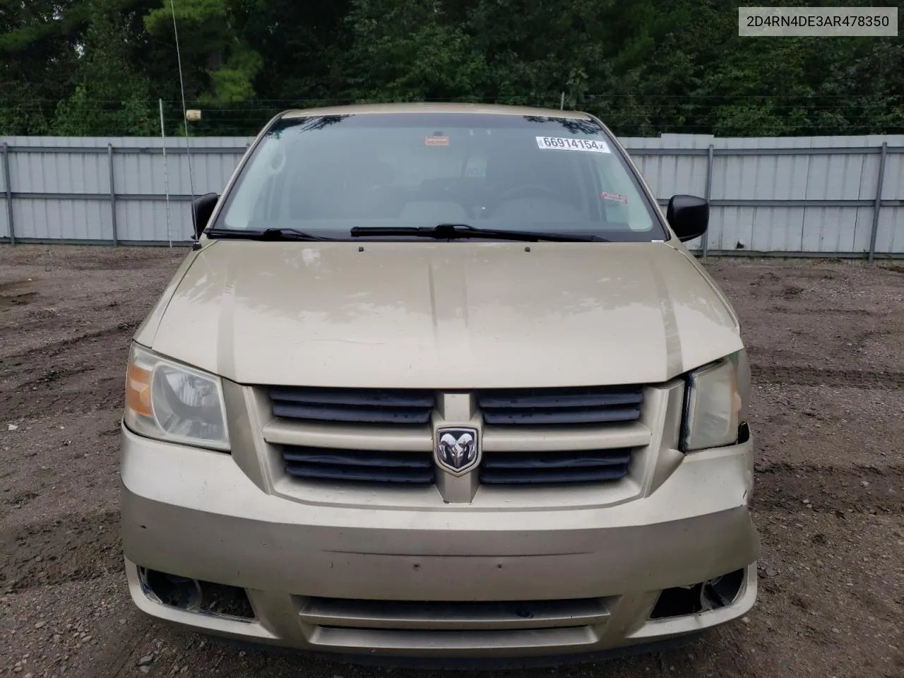 2010 Dodge Grand Caravan Se VIN: 2D4RN4DE3AR478350 Lot: 66914154