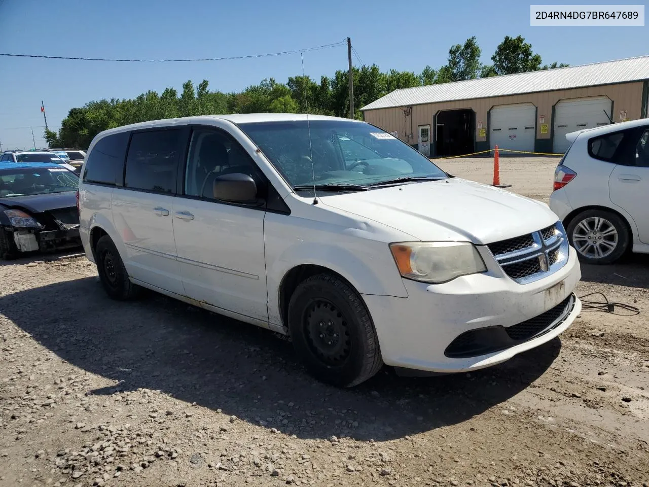 2011 Dodge Grand Caravan Express VIN: 2D4RN4DG7BR647689 Lot: 57327754