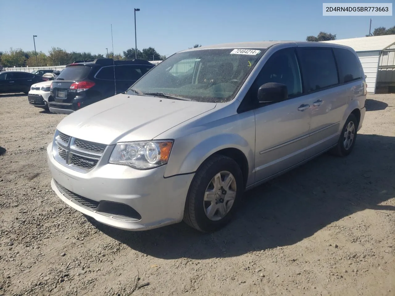 2011 Dodge Grand Caravan Express VIN: 2D4RN4DG5BR773663 Lot: 72464214