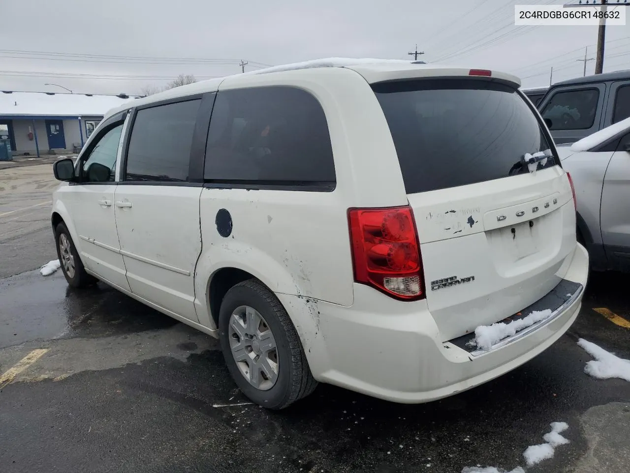 2012 Dodge Grand Caravan Se VIN: 2C4RDGBG6CR148632 Lot: 43349564