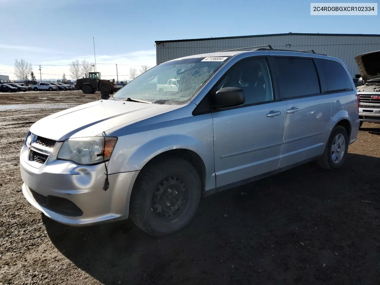 2012 Dodge Grand Caravan Se VIN: 2C4RDGBGXCR102334 Lot: 47136694