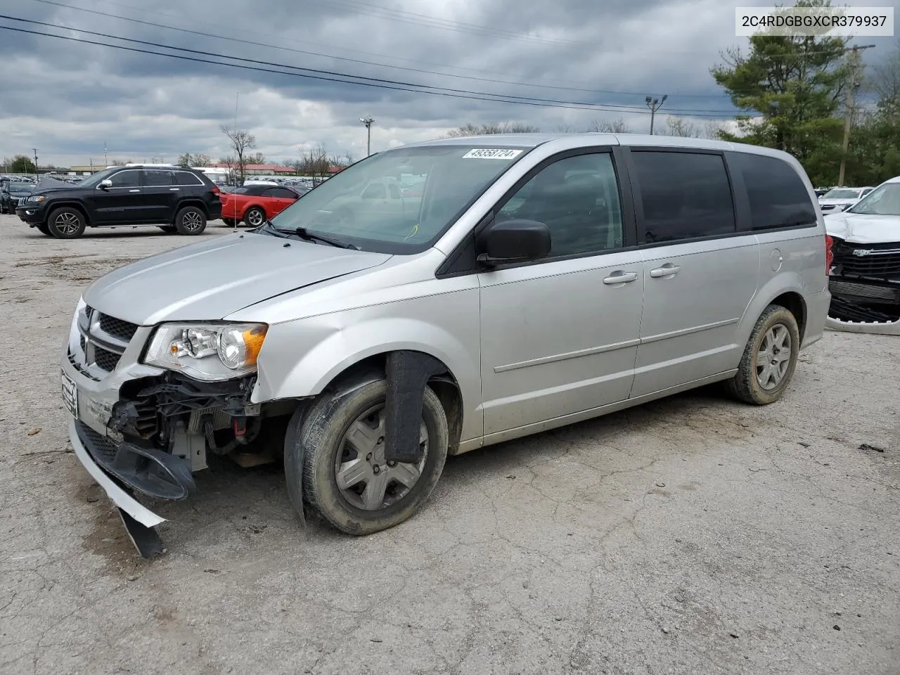 2012 Dodge Grand Caravan Se VIN: 2C4RDGBGXCR379937 Lot: 49358724