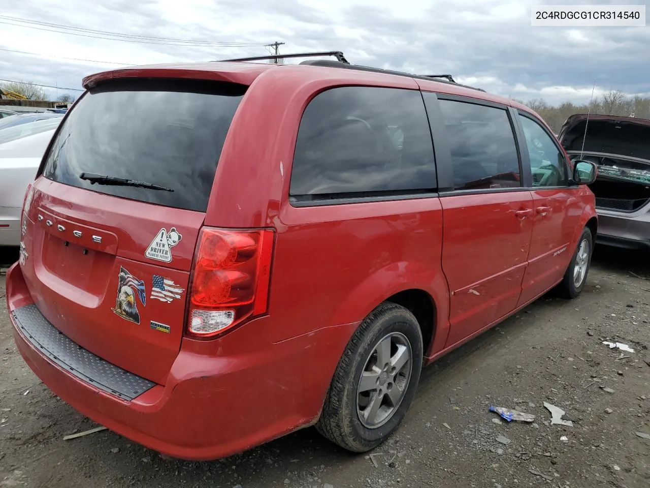 2C4RDGCG1CR314540 2012 Dodge Grand Caravan Sxt