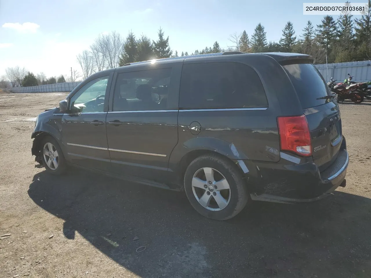 2012 Dodge Grand Caravan Crew VIN: 2C4RDGDG7CR103681 Lot: 50945164