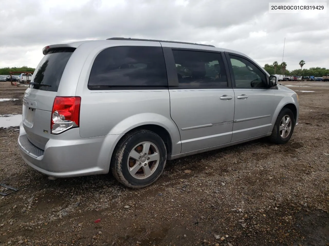 2012 Dodge Grand Caravan Sxt VIN: 2C4RDGCG1CR319429 Lot: 52095274