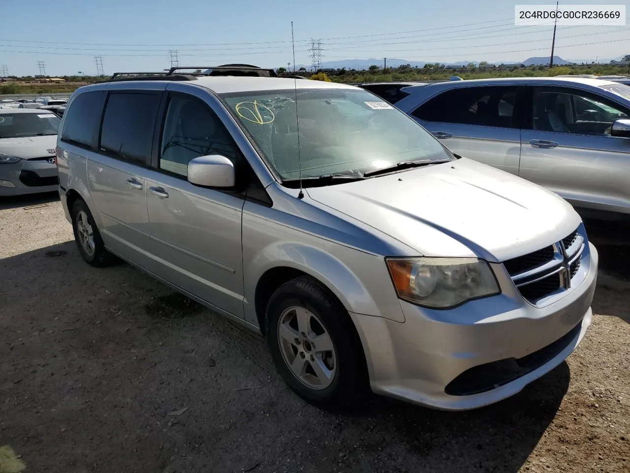 2012 Dodge Grand Caravan Sxt VIN: 2C4RDGCG0CR236669 Lot: 52768324