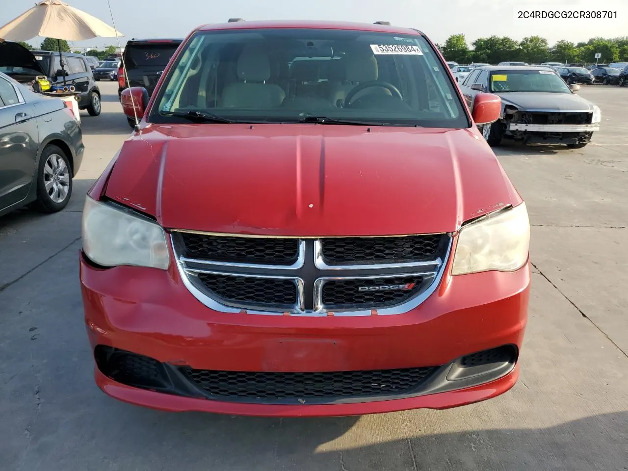 2012 Dodge Grand Caravan Sxt VIN: 2C4RDGCG2CR308701 Lot: 53526984