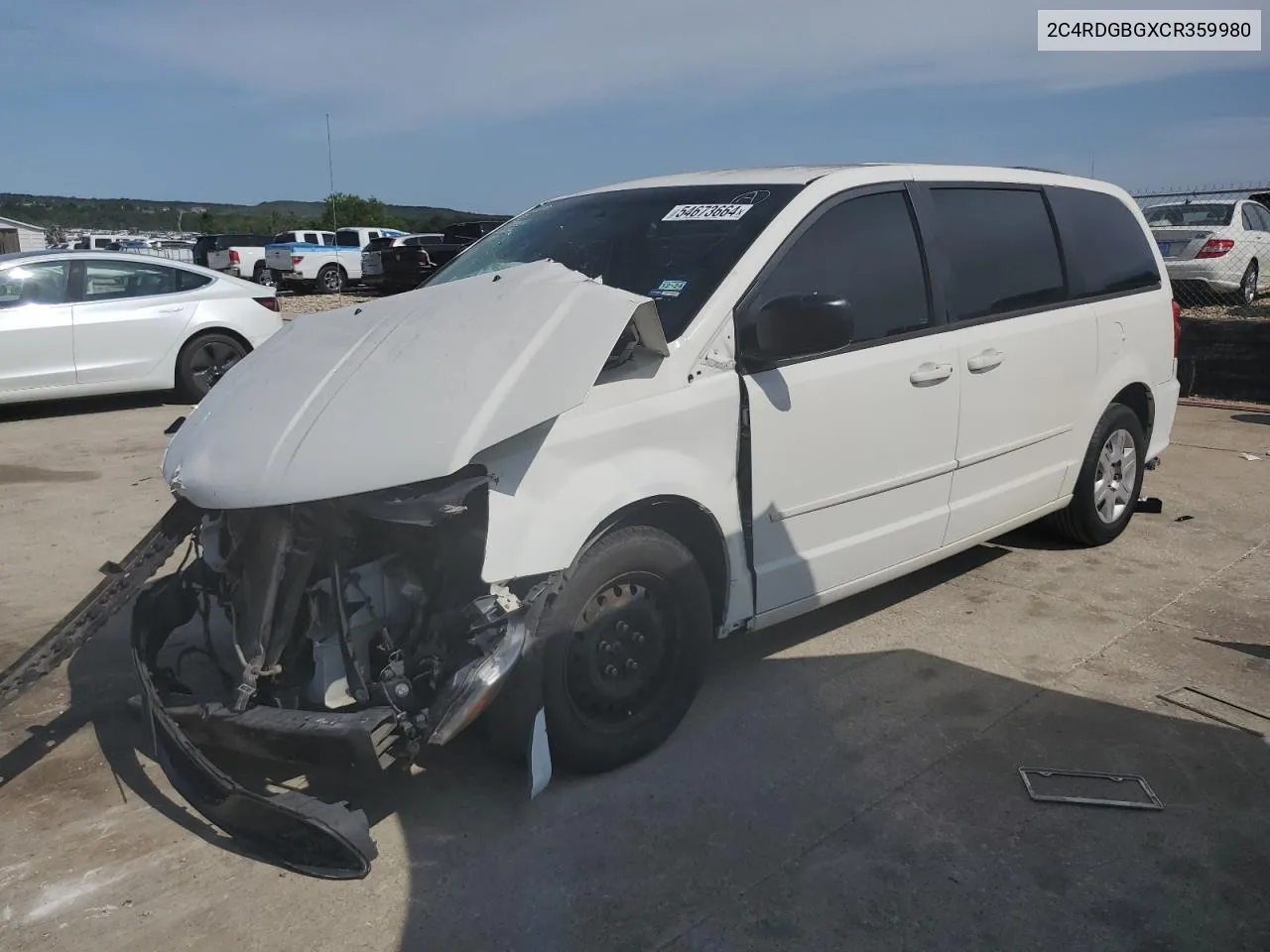 2012 Dodge Grand Caravan Se VIN: 2C4RDGBGXCR359980 Lot: 54673664