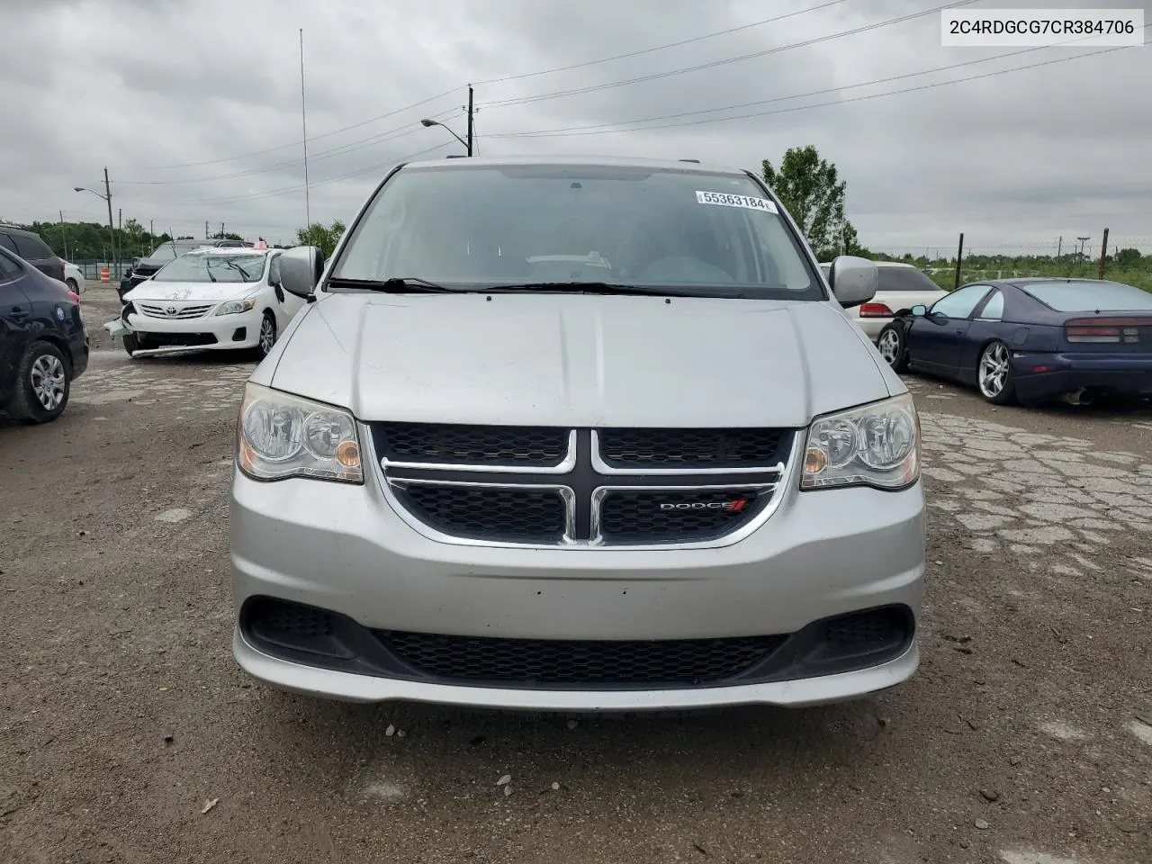 2012 Dodge Grand Caravan Sxt VIN: 2C4RDGCG7CR384706 Lot: 55363184