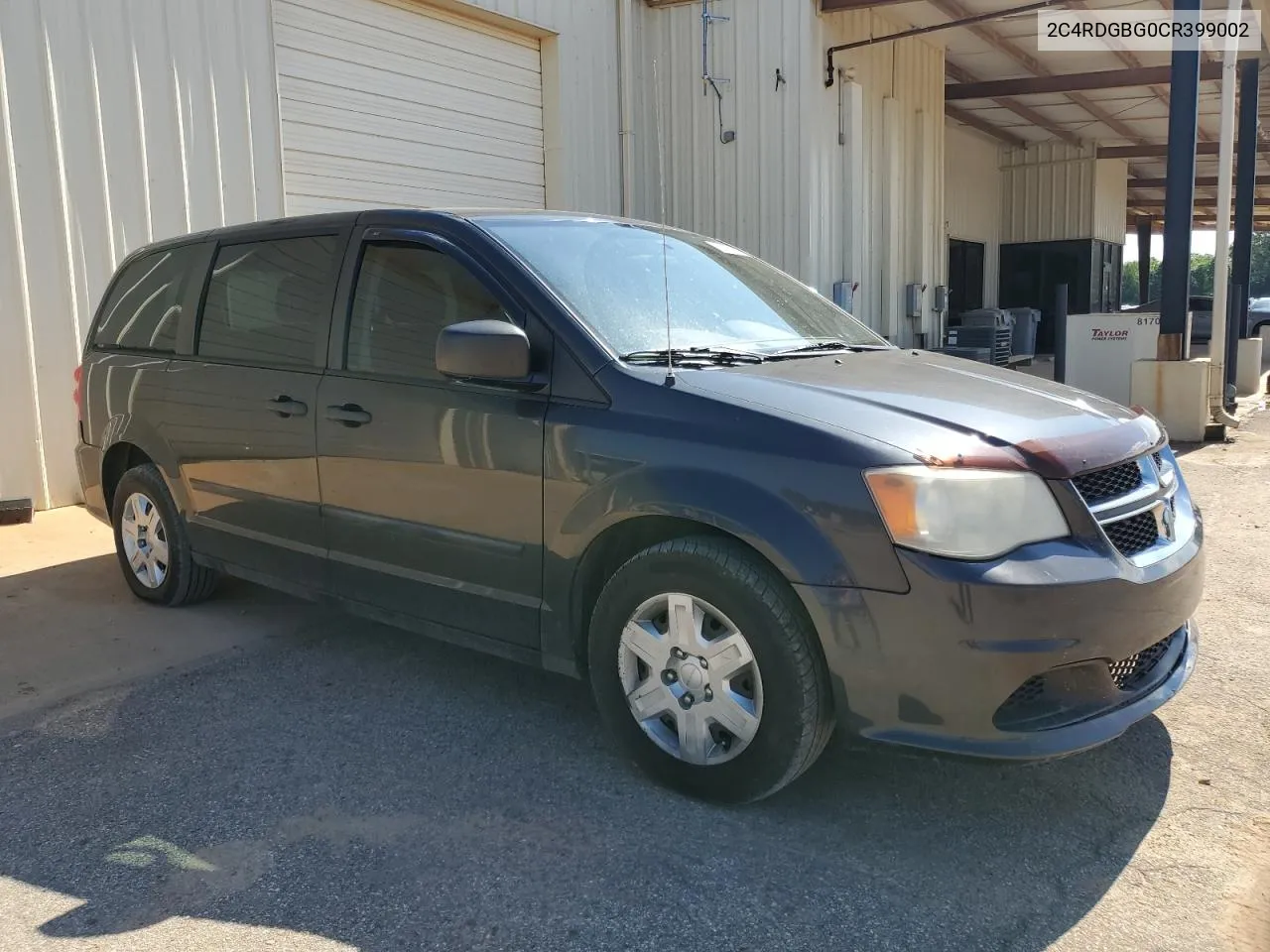 2012 Dodge Grand Caravan Se VIN: 2C4RDGBG0CR399002 Lot: 55615234