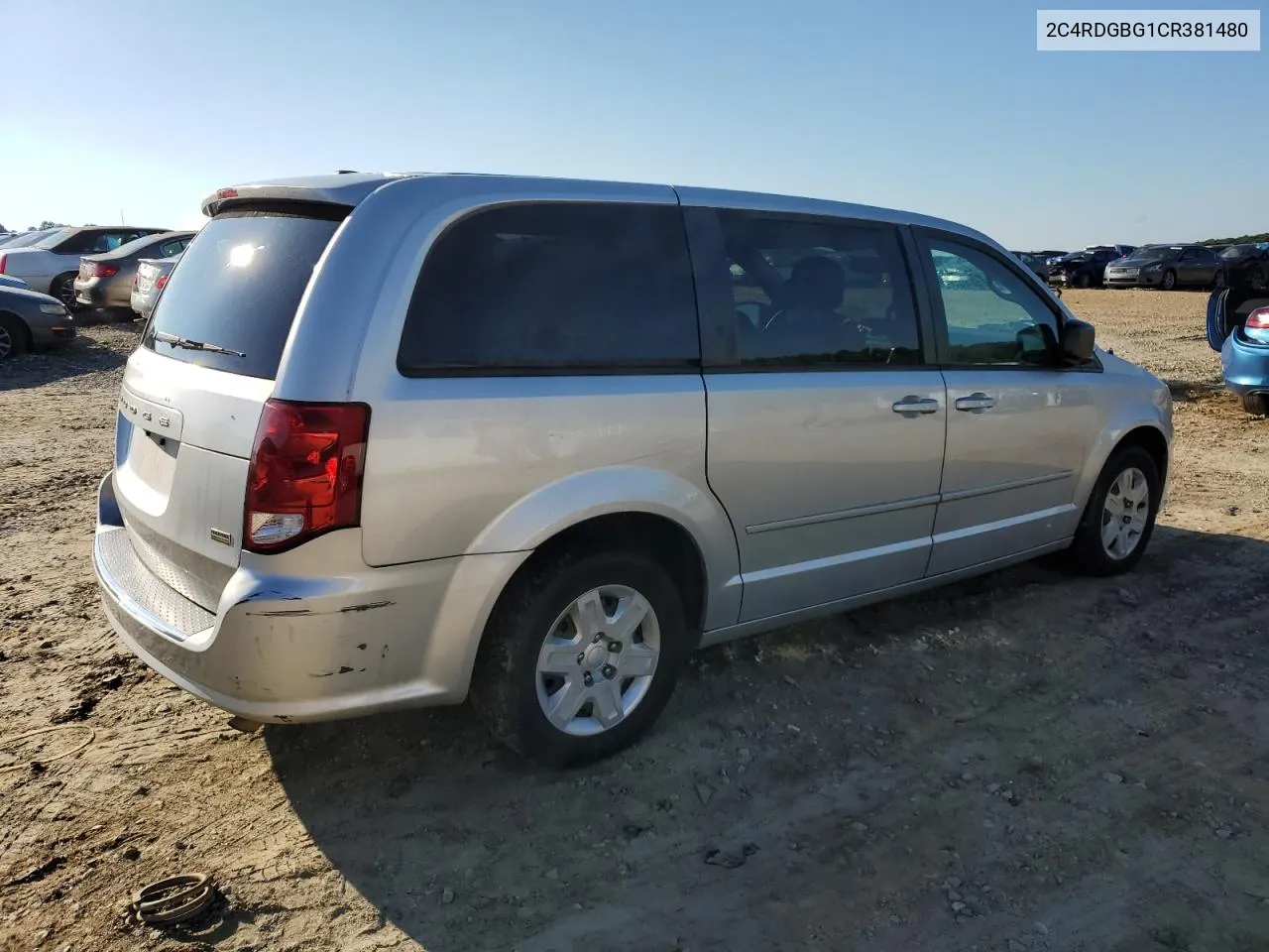 2012 Dodge Grand Caravan Se VIN: 2C4RDGBG1CR381480 Lot: 55664154