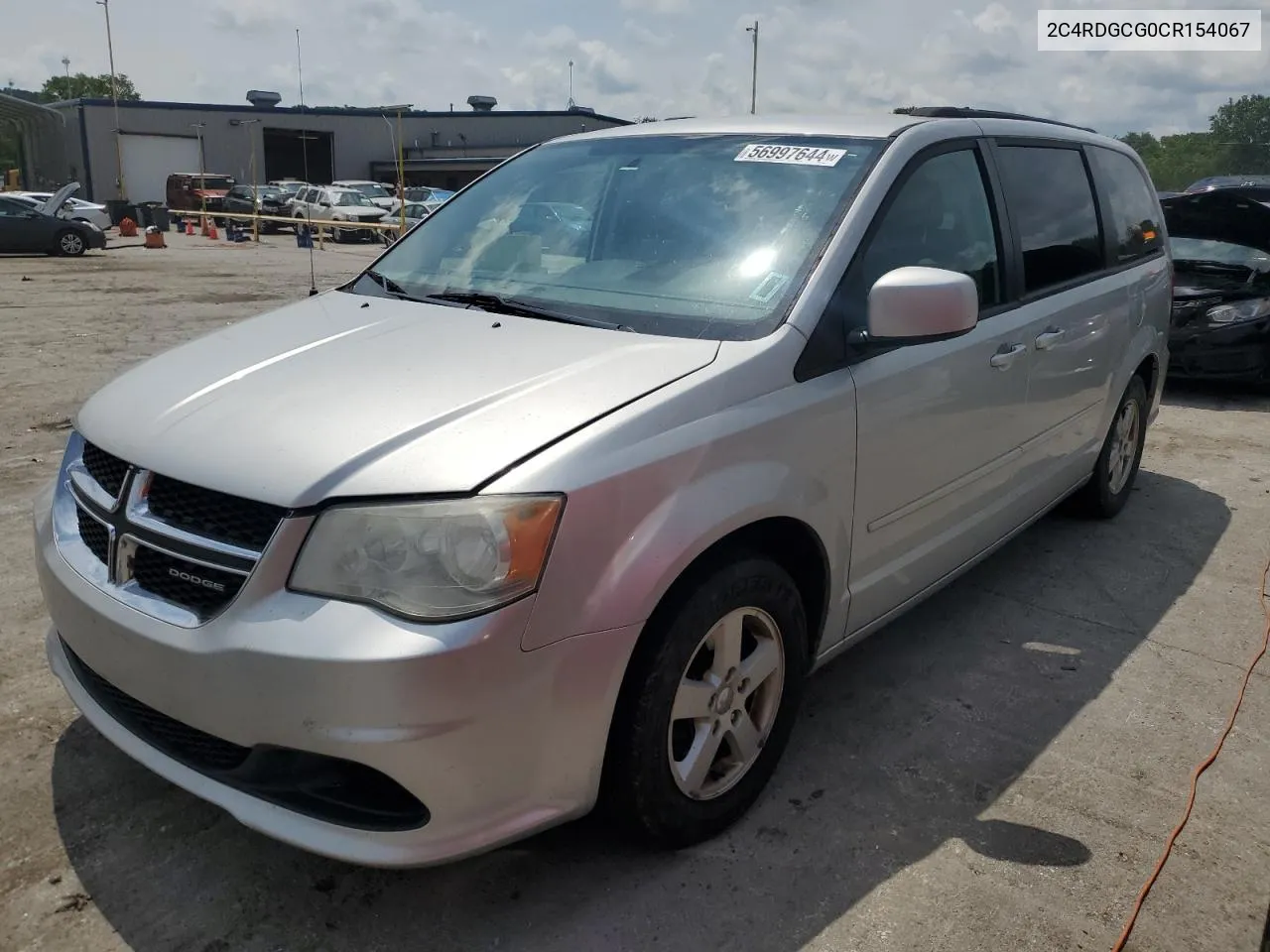 2012 Dodge Grand Caravan Sxt VIN: 2C4RDGCG0CR154067 Lot: 56997644