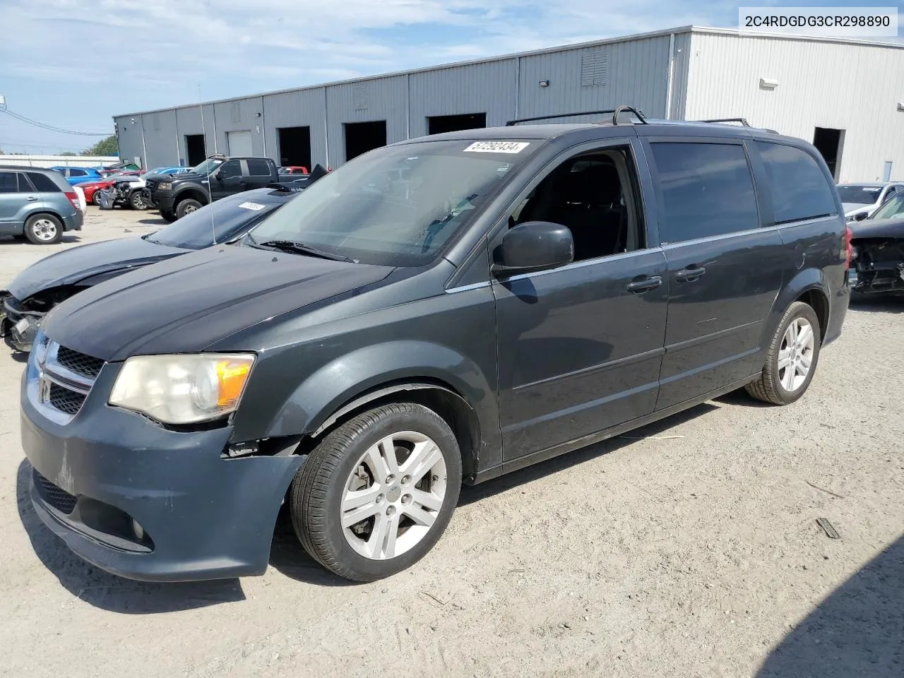 2012 Dodge Grand Caravan Crew VIN: 2C4RDGDG3CR298890 Lot: 57292434