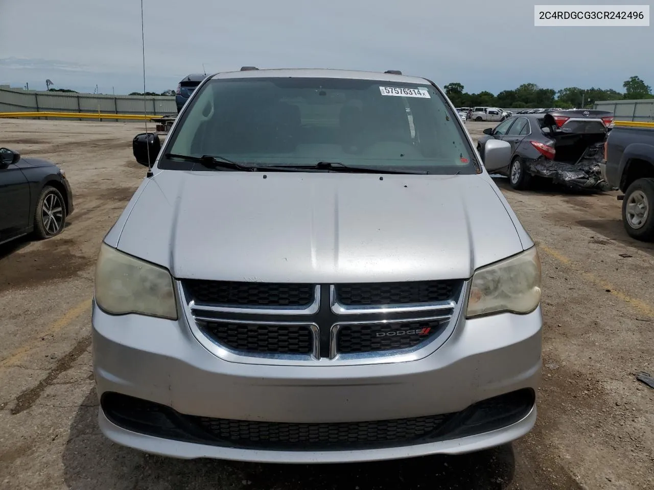 2012 Dodge Grand Caravan Sxt VIN: 2C4RDGCG3CR242496 Lot: 57576314