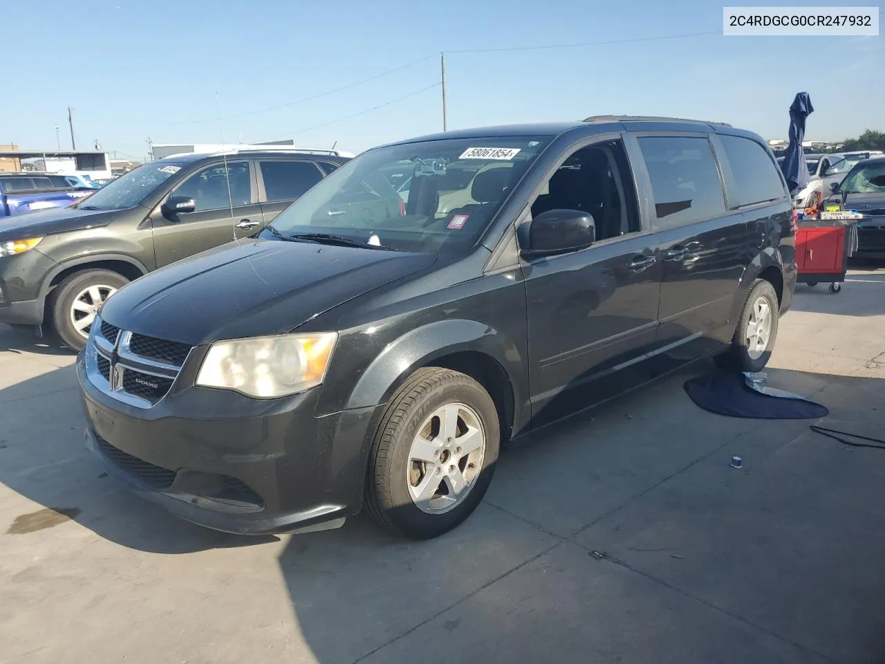 2012 Dodge Grand Caravan Sxt VIN: 2C4RDGCG0CR247932 Lot: 58061854