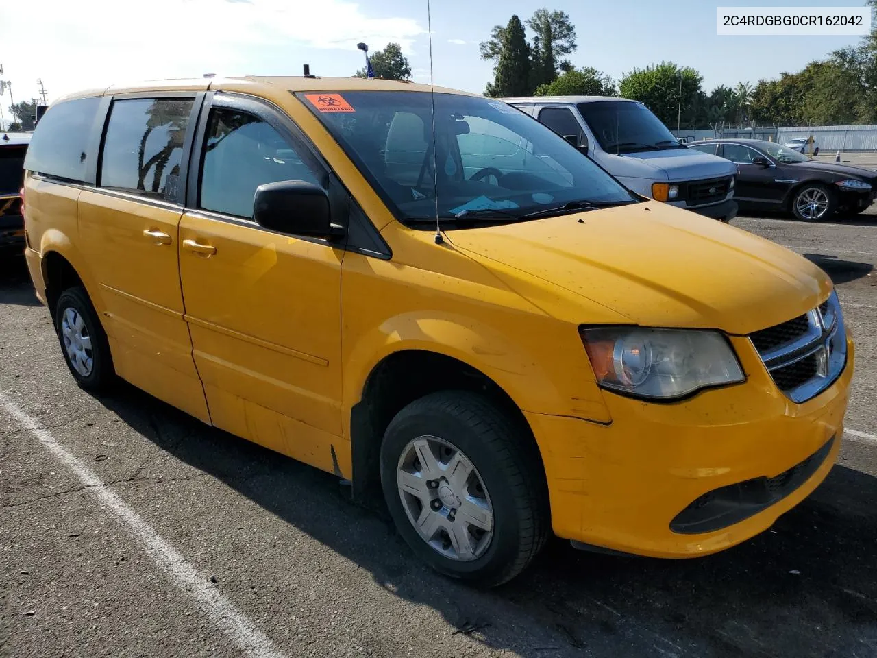 2012 Dodge Grand Caravan Se VIN: 2C4RDGBG0CR162042 Lot: 63674084