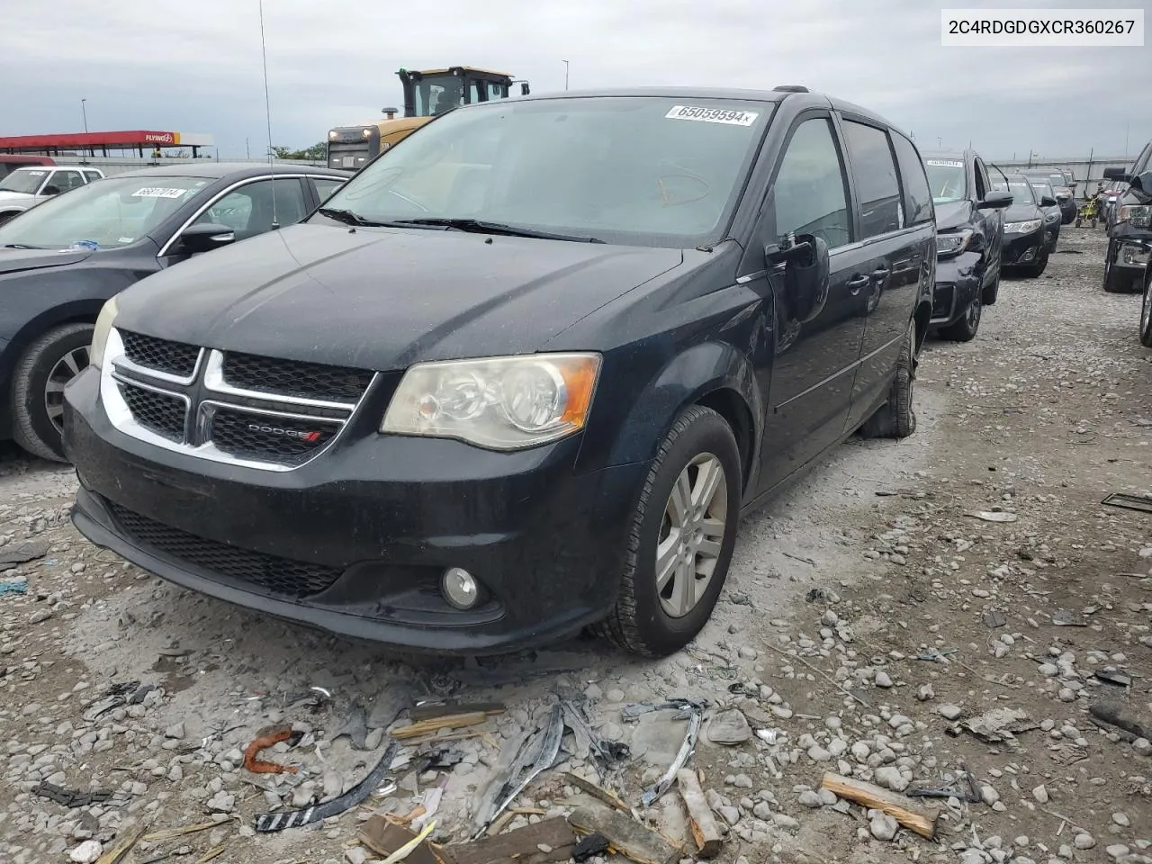 2012 Dodge Grand Caravan Crew VIN: 2C4RDGDGXCR360267 Lot: 65059594