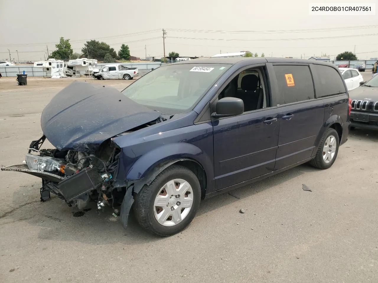 2012 Dodge Grand Caravan Se VIN: 2C4RDGBG1CR407561 Lot: 66199484