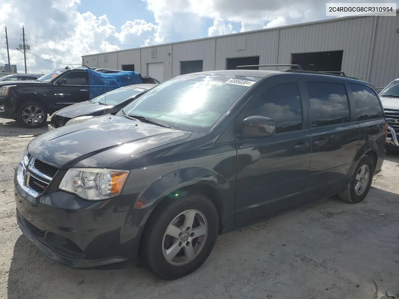 2012 Dodge Grand Caravan Sxt VIN: 2C4RDGCG8CR310954 Lot: 68850384