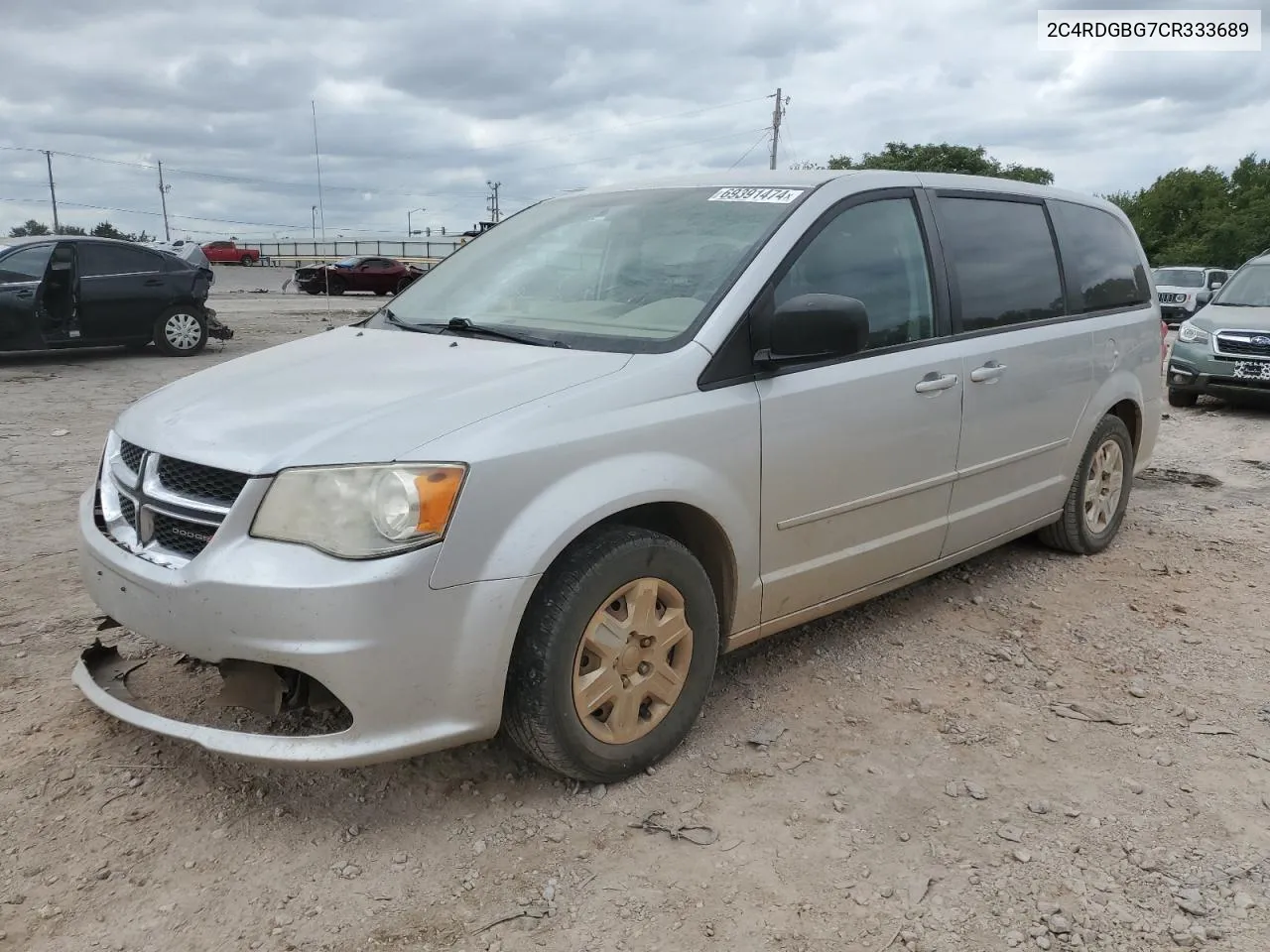 2012 Dodge Grand Caravan Se VIN: 2C4RDGBG7CR333689 Lot: 69391474