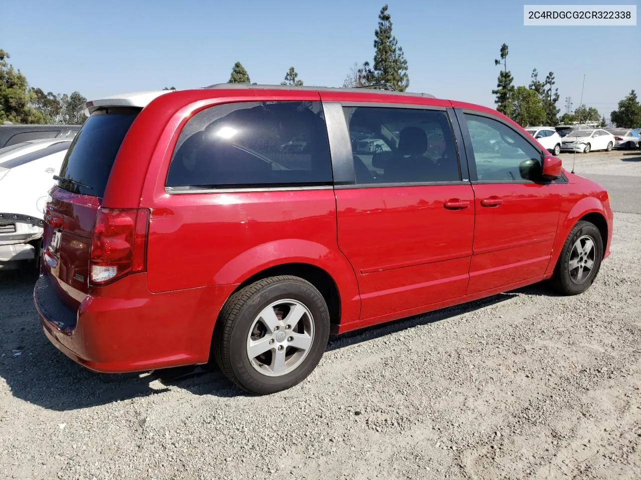 2012 Dodge Grand Caravan Sxt VIN: 2C4RDGCG2CR322338 Lot: 69823994