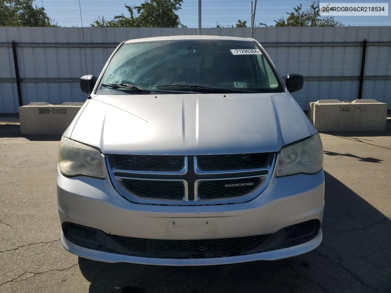 2012 Dodge Grand Caravan Se VIN: 2C4RDGBG6CR218534 Lot: 71290304