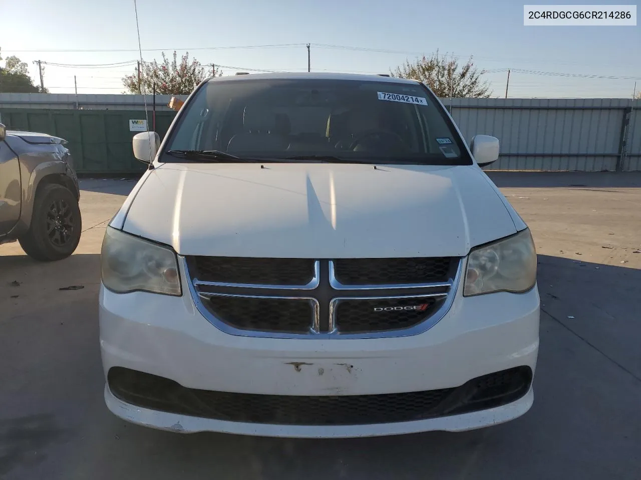 2012 Dodge Grand Caravan Sxt VIN: 2C4RDGCG6CR214286 Lot: 72004214