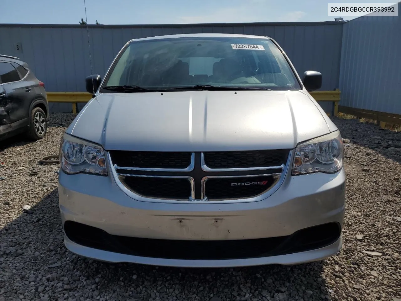 2012 Dodge Grand Caravan Se VIN: 2C4RDGBG0CR393992 Lot: 72267544