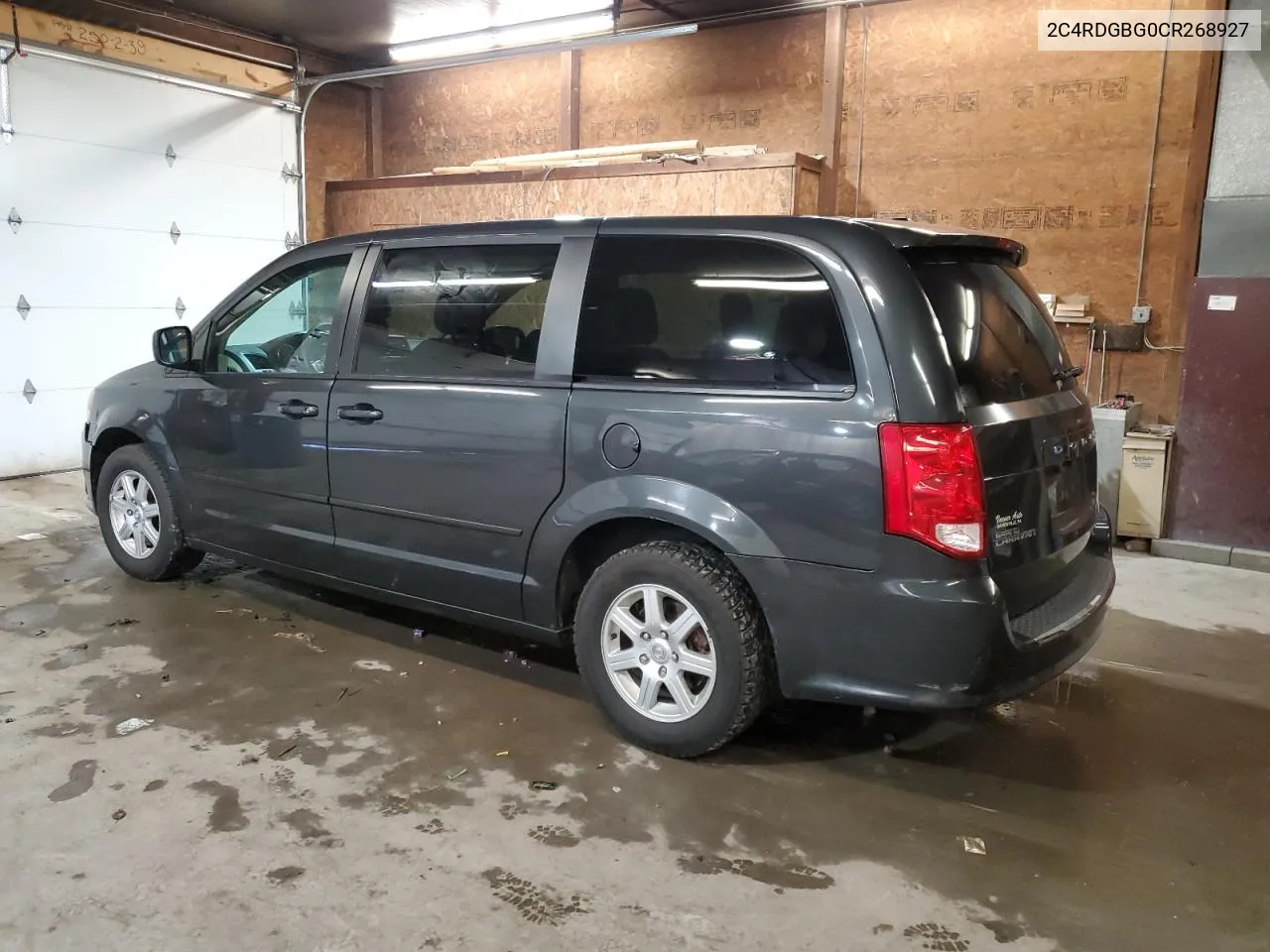 2012 Dodge Grand Caravan Se VIN: 2C4RDGBG0CR268927 Lot: 72392084