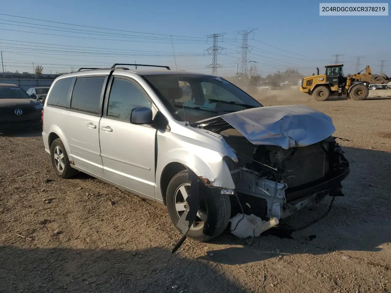 2C4RDGCGXCR378219 2012 Dodge Grand Caravan Sxt