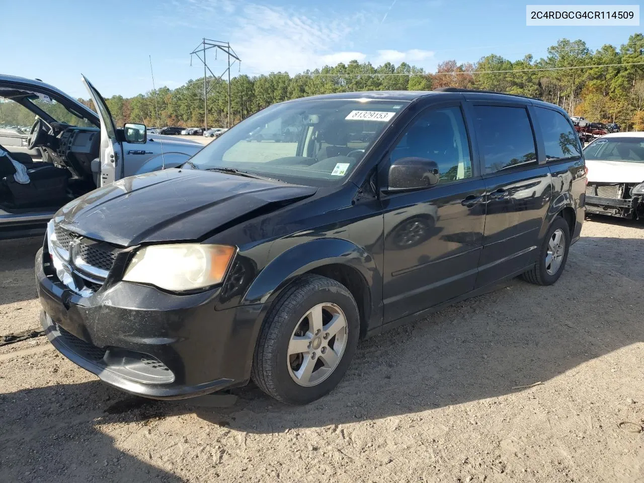 2012 Dodge Grand Caravan Sxt VIN: 2C4RDGCG4CR114509 Lot: 81329153