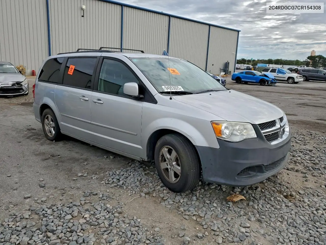 2C4RDGCG7CR154308 2012 Dodge Grand Caravan Sxt