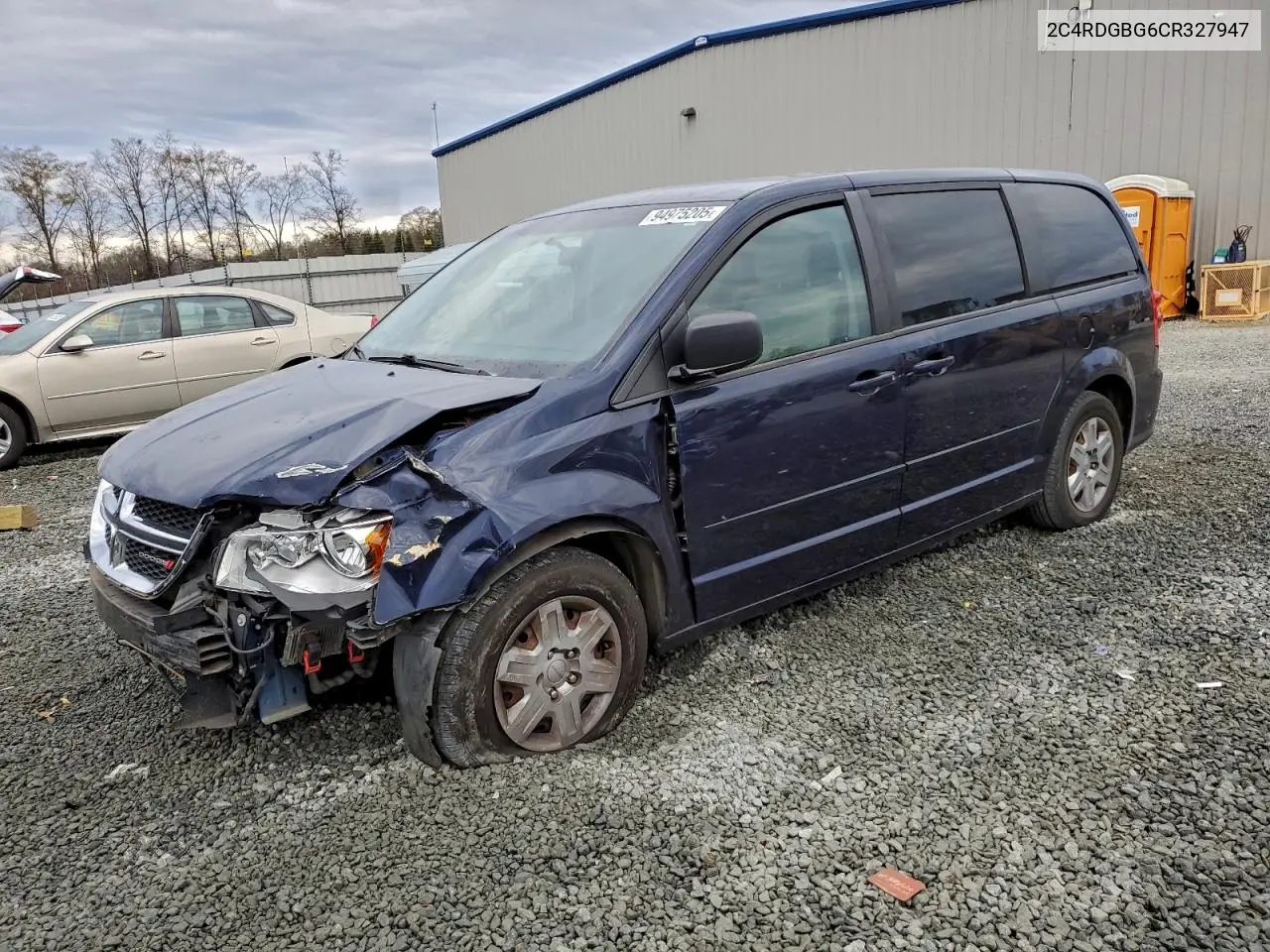 2C4RDGBG6CR327947 2012 Dodge Grand Caravan Se
