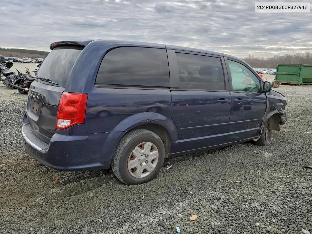 2C4RDGBG6CR327947 2012 Dodge Grand Caravan Se