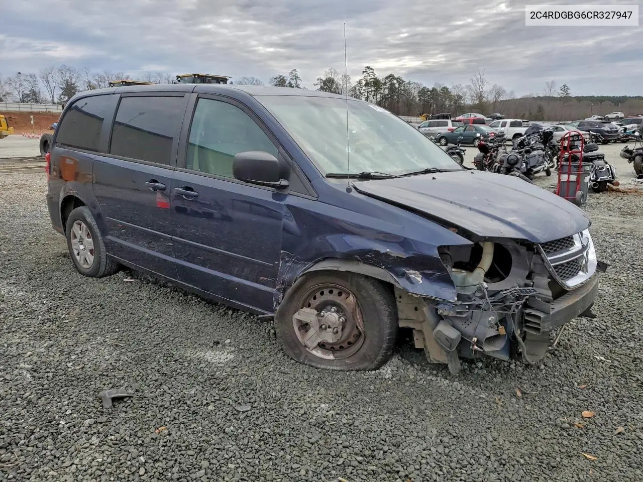 2C4RDGBG6CR327947 2012 Dodge Grand Caravan Se