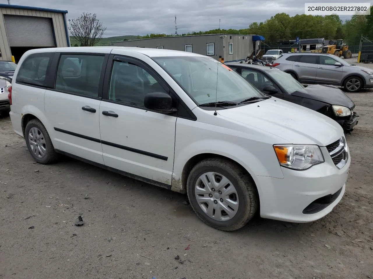 2014 Dodge Grand Caravan Se VIN: 2C4RDGBG2ER227802 Lot: 51623704