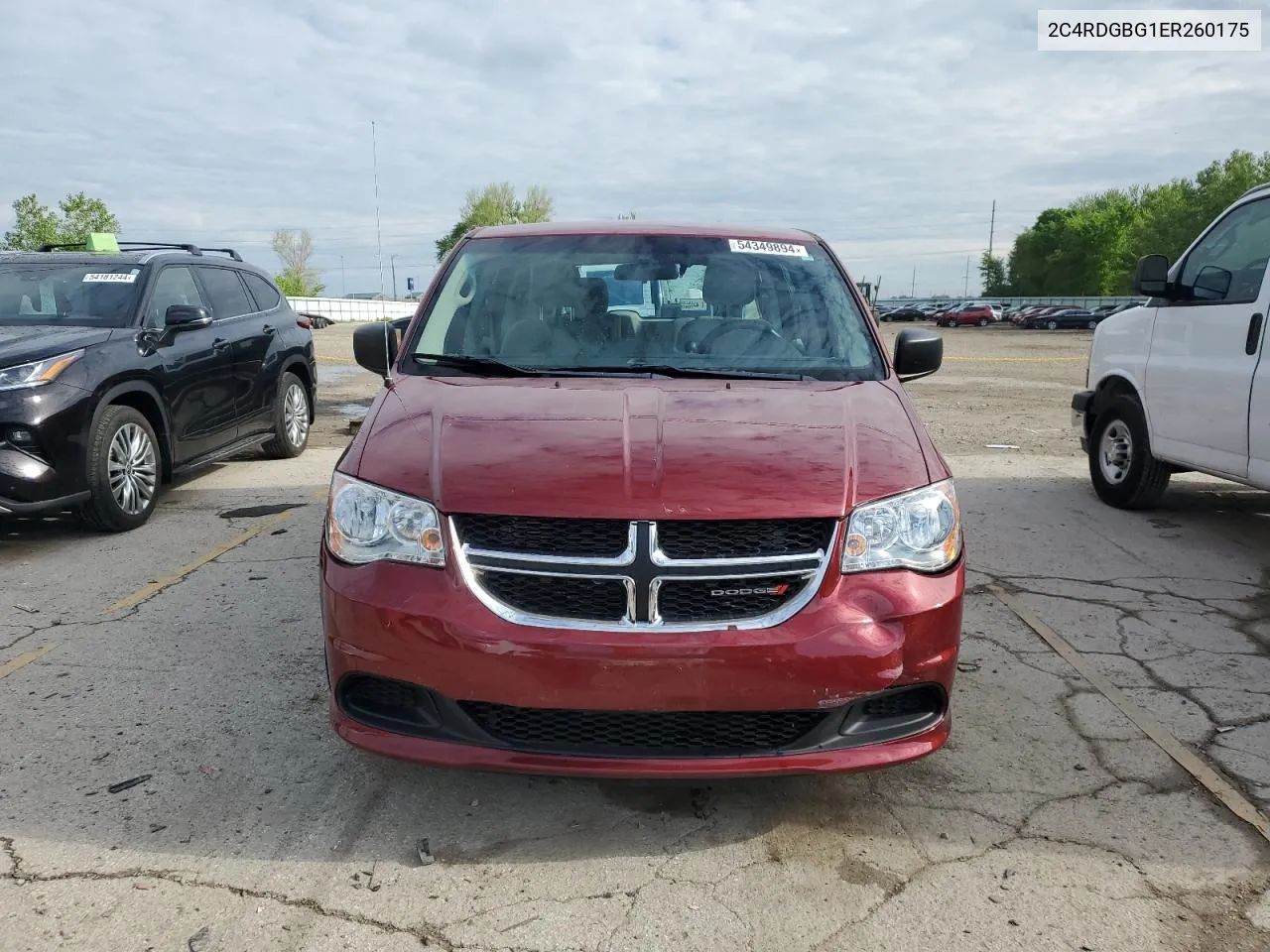 2014 Dodge Grand Caravan Se VIN: 2C4RDGBG1ER260175 Lot: 54349894