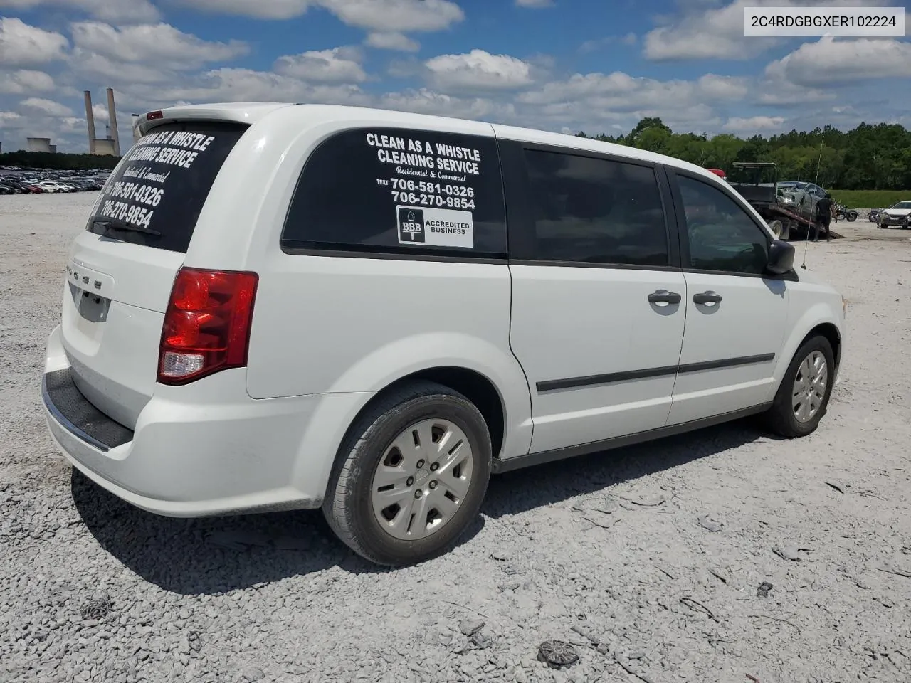 2014 Dodge Grand Caravan Se VIN: 2C4RDGBGXER102224 Lot: 55280074