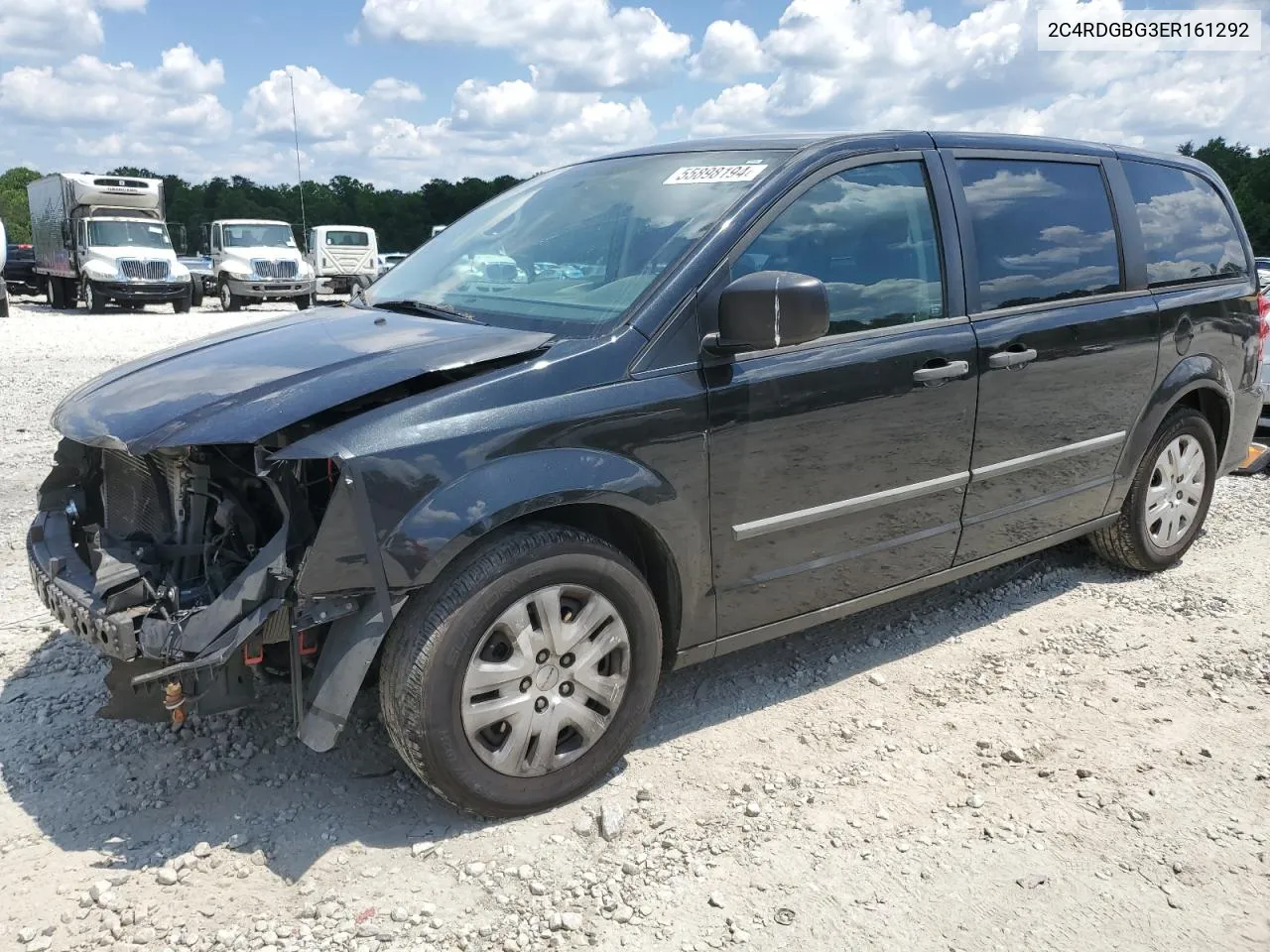 2014 Dodge Grand Caravan Se VIN: 2C4RDGBG3ER161292 Lot: 55898194